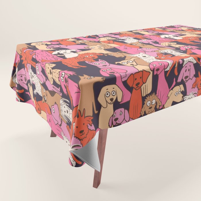 Dogs all day brights Tablecloth Gallery Image 1