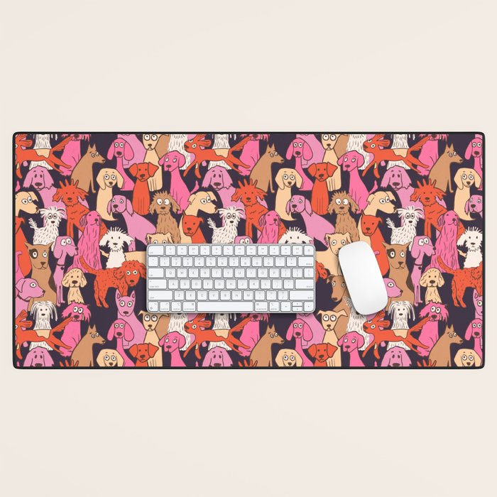 Dogs all day brights Desk Mat Gallery Image 1