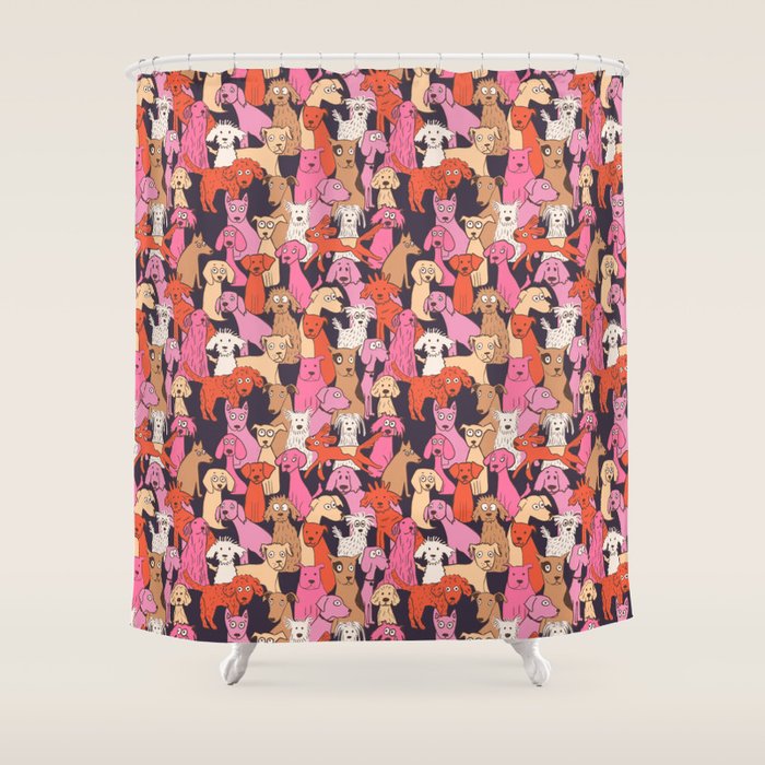 Dogs all day brights Shower Curtain Gallery Image 1