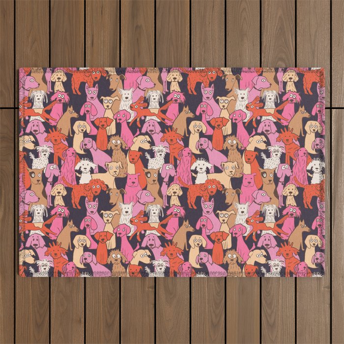 Dogs all day brights Outdoor Rug Gallery Image 1