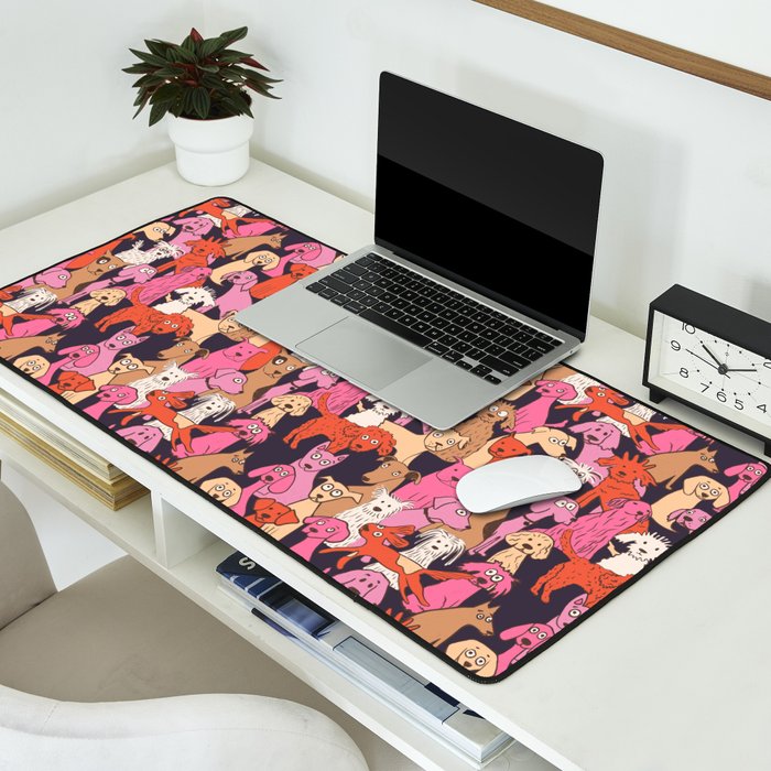 Dogs all day brights Desk Mat Gallery Image 2