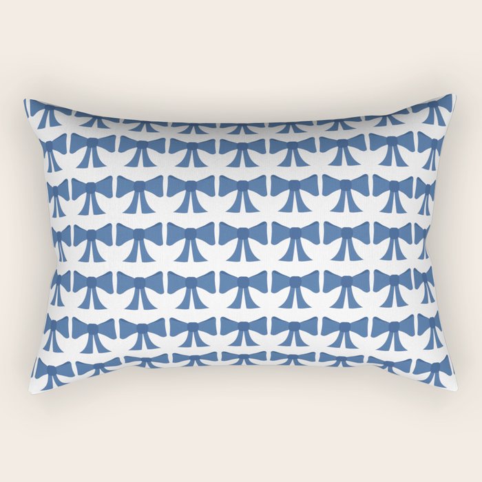 Vintage Bows V Blue Rectangular Pillow Gallery Image 1