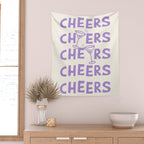 Cheers. Cocktails and Drinks in Lavender Purple And White Wall Tapestry Gallery Image 2