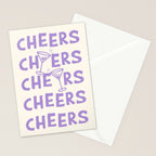 Cheers. Cocktails and Drinks in Lavender Purple And White Stationery Card Gallery Image 2