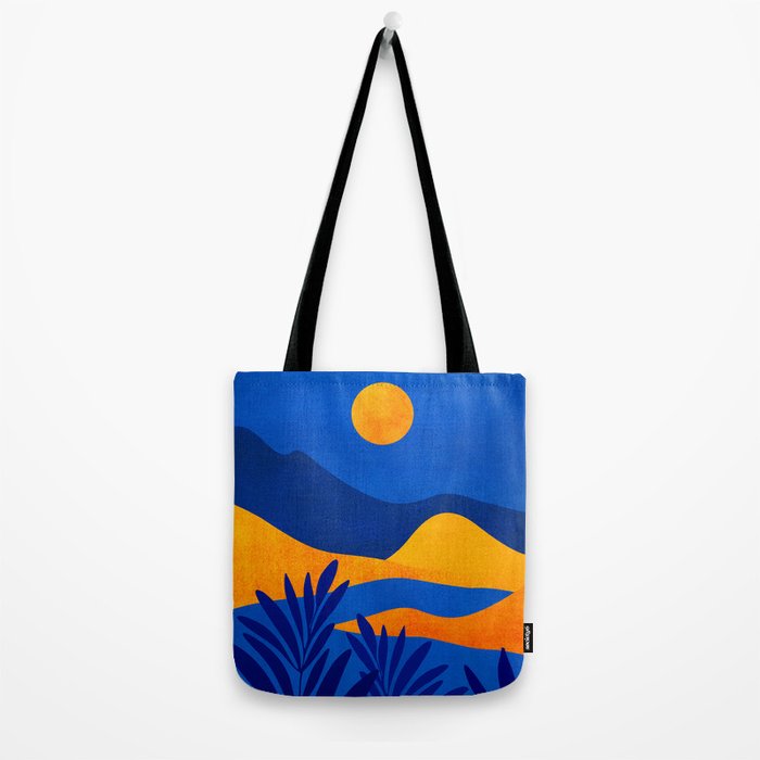 Moonrise Mountains / Blue and Orange Tote Bag Gallery Image 2
