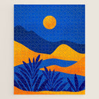 Moonrise Mountains / Blue and Orange Jigsaw Puzzle Gallery Image 1