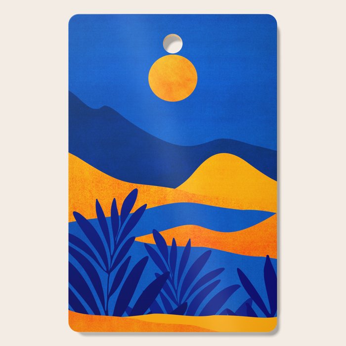 Moonrise Mountains / Blue and Orange Cutting Board Gallery Image 1