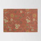 Burnt Orange & Olive Green Floral Rug Gallery Image 2