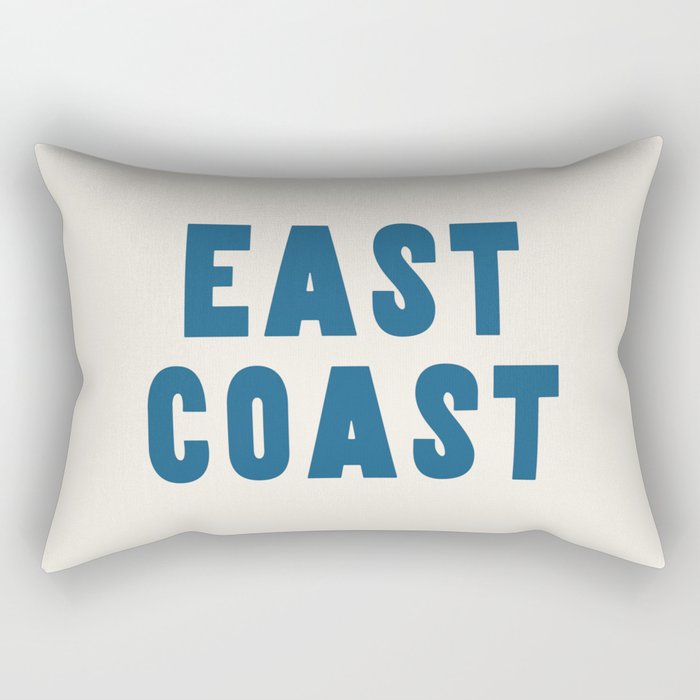 East Coast - Retro Typography Rectangular Pillow Gallery Image 1