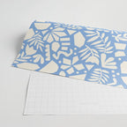 Blue Abstract Florals and Leaves Wrapping Paper Gallery Image 2