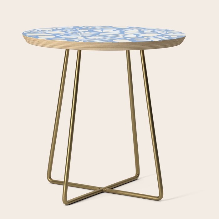 Blue Abstract Florals and Leaves Side Table Gallery Image 1