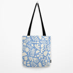 Blue Abstract Florals and Leaves Tote Bag Gallery Image 2