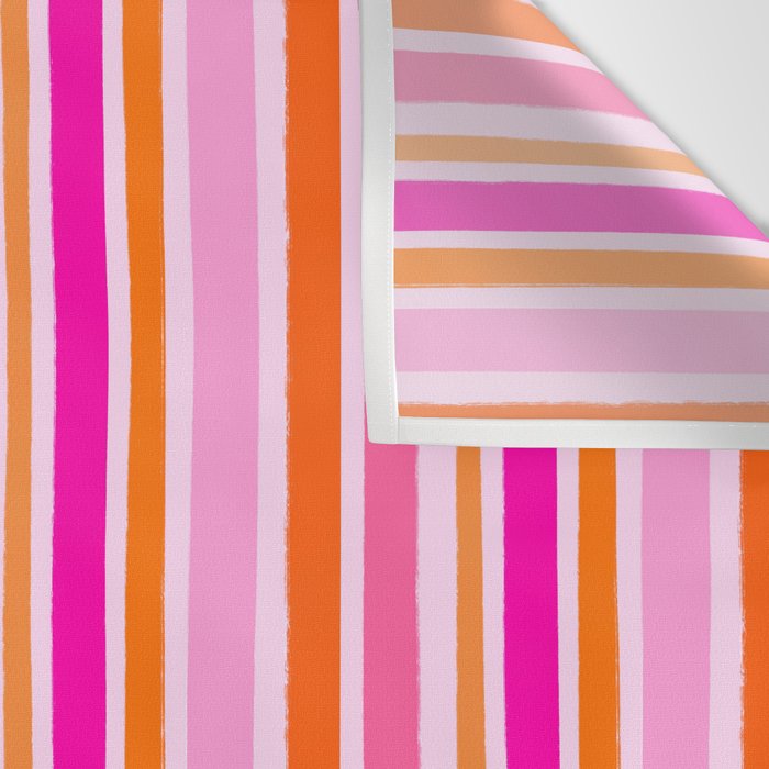 Pink and Orange Stripes Freehand Wall Tapestry Gallery Image 3