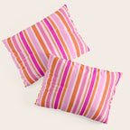 Pink and Orange Stripes Freehand Pillow Sham Gallery Image 3