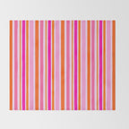 Pink and Orange Stripes Freehand Throw Blanket Gallery Image 2