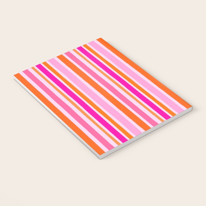 Pink and Orange Stripes Freehand Notebook Gallery Image 3