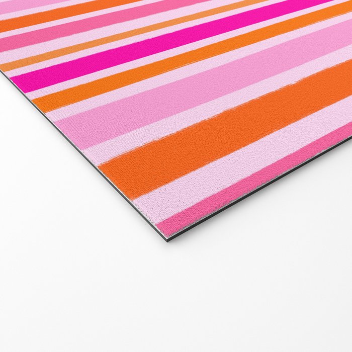Pink and Orange Stripes Freehand Welcome Mat Gallery Image 2