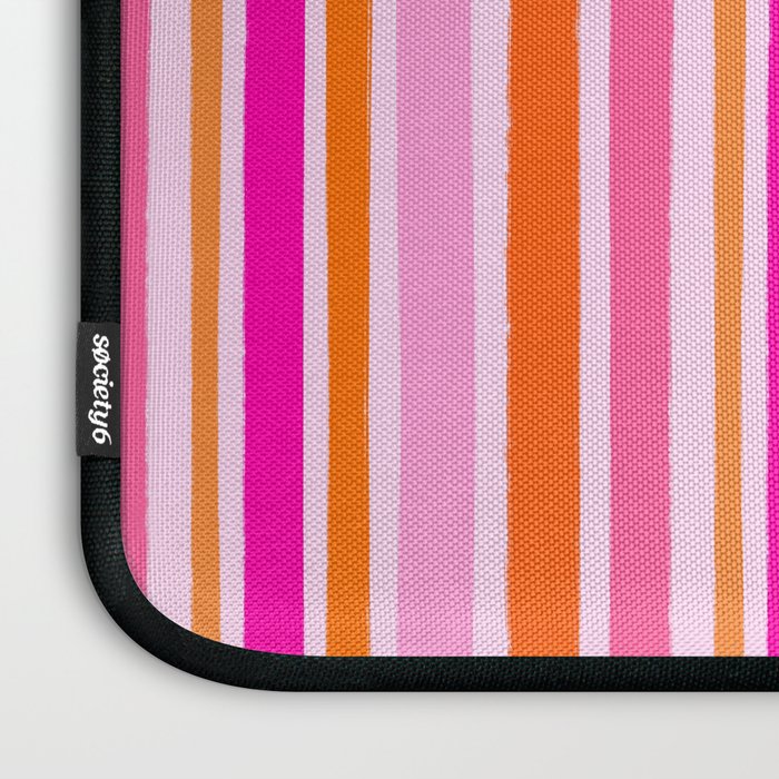 Pink and Orange Stripes Freehand Laptop Sleeve Gallery Image 3