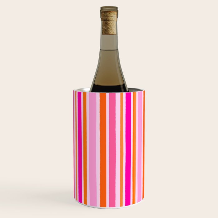 Pink and Orange Stripes Freehand Wine Chiller Gallery Image 3