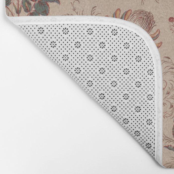Antique Chinese Floral Pattern Bath Mat Gallery Image 2