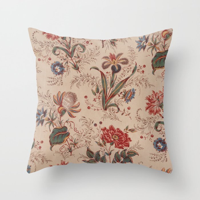 Antique Chinese Floral Pattern Throw Pillow Gallery Image 6