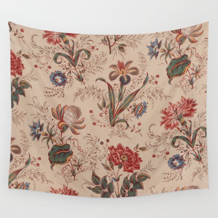 Antique Chinese Floral Pattern Wall Tapestry Gallery Image 4