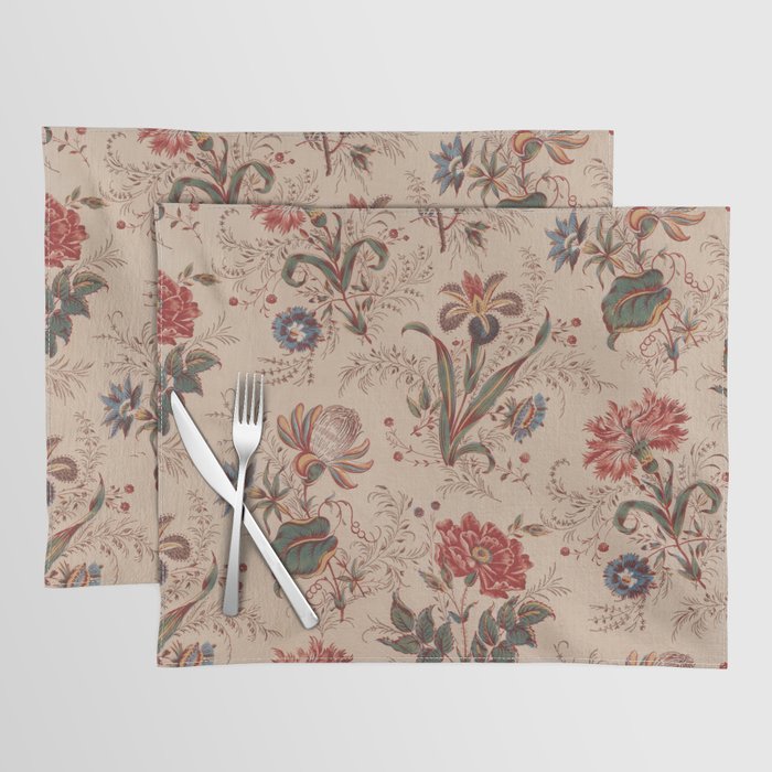 Antique Chinese Floral Pattern Placemat Gallery Image 1