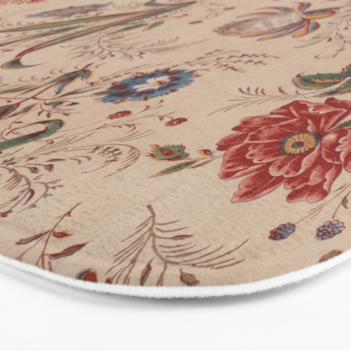 Antique Chinese Floral Pattern Bath Mat Gallery Image 3