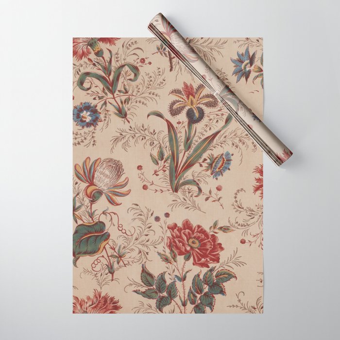 Antique Chinese Floral Pattern Wrapping Paper Gallery Image 1