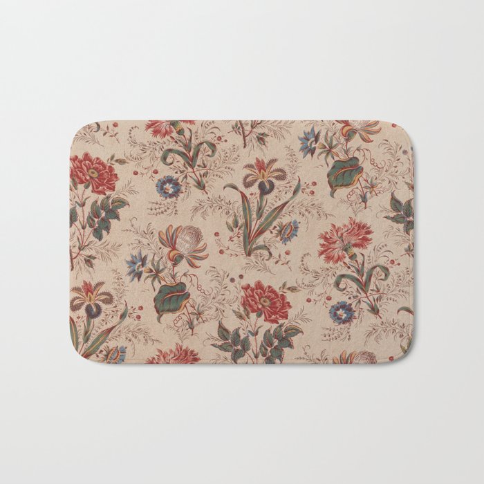 Antique Chinese Floral Pattern Bath Mat Gallery Image 1