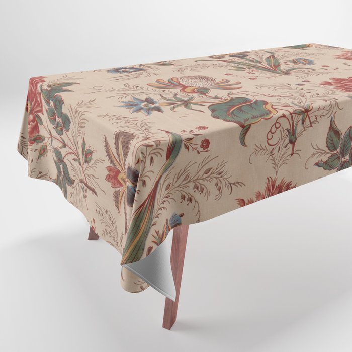 Antique Chinese Floral Pattern Tablecloth Gallery Image 1