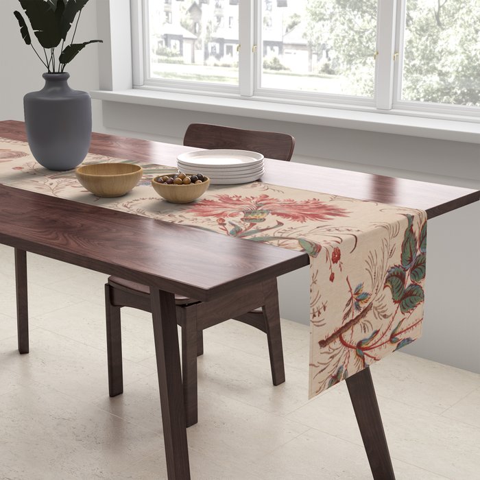 Antique Chinese Floral Pattern Table Runner Gallery Image 2
