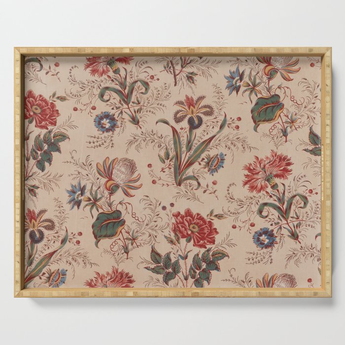 Antique Chinese Floral Pattern Serving Tray Gallery Image 1