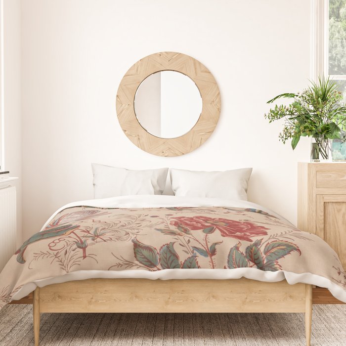 Antique Chinese Floral Pattern Duvet Cover Gallery Image 3