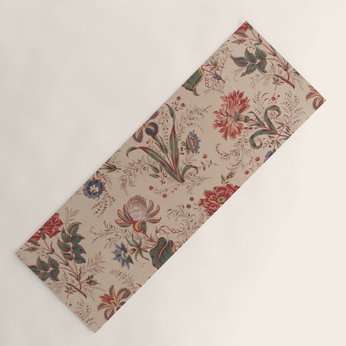 Antique Chinese Floral Pattern Yoga Mat Gallery Image 1