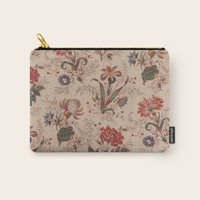 Antique Chinese Floral Pattern Carry All Pouch Gallery Image 1