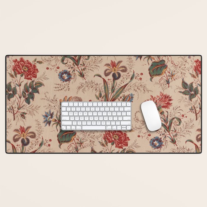 Antique Chinese Floral Pattern Desk Mat Gallery Image 1