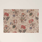 Antique Chinese Floral Pattern Welcome Mat Gallery Image 1
