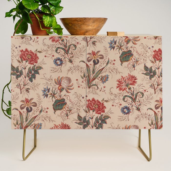 Antique Chinese Floral Pattern Credenza Gallery Image 1