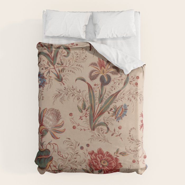 Antique Chinese Floral Pattern Duvet Cover Gallery Image 1