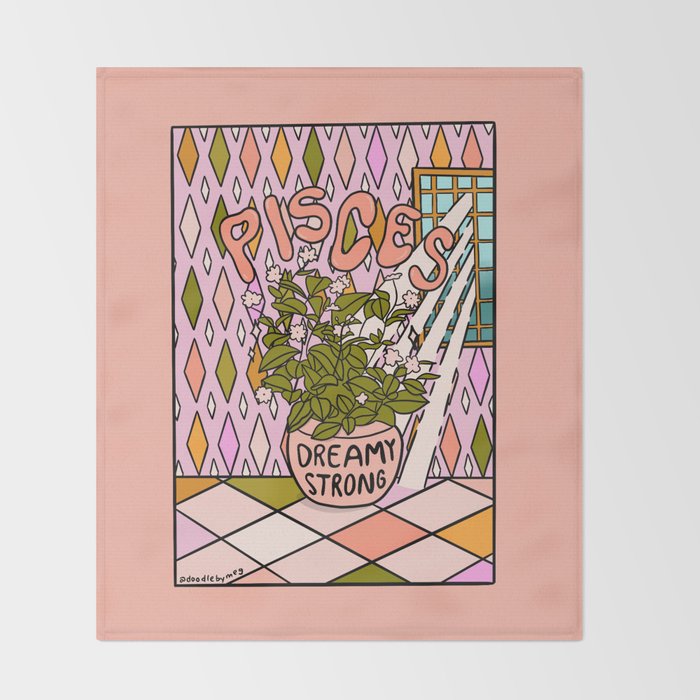 Pisces Plant Throw Blanket Gallery Image 2