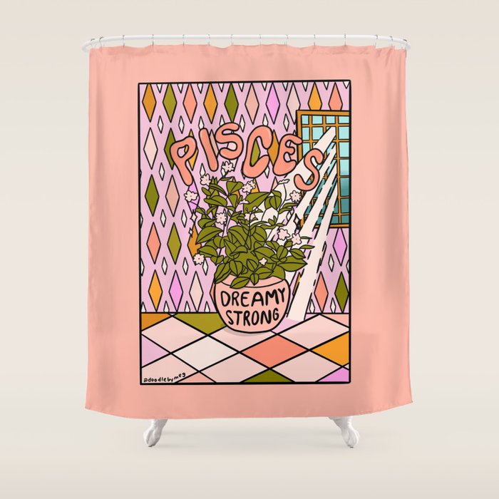 Pisces Plant Shower Curtain Gallery Image 1