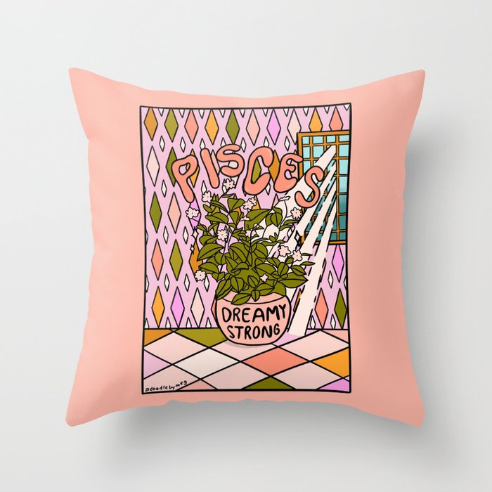 Pisces Plant Throw Pillow Gallery Image 1