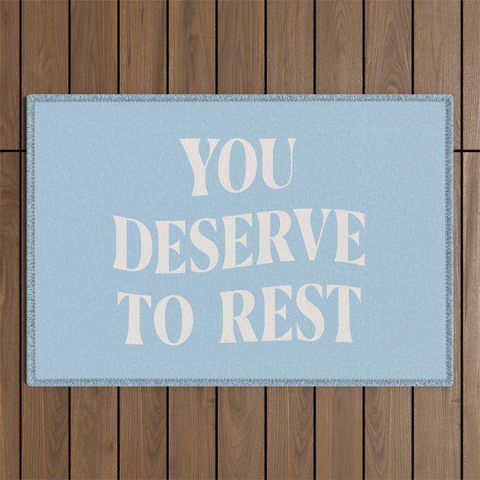 You Deserve To Rest Baby Blue Outdoor Rug Gallery Image 1
