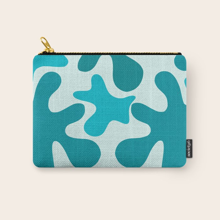 Sea Star Maximalist Pattern in Aqua and Teal Blue Carry All Pouch Gallery Image 1