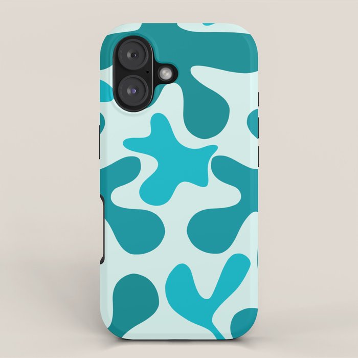 Sea Star Maximalist Pattern in Aqua and Teal Blue iPhone Case Gallery Image 1