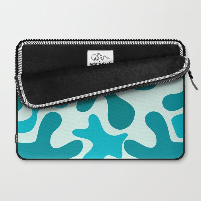 Sea Star Maximalist Pattern in Aqua and Teal Blue Laptop Sleeve Gallery Image 2
