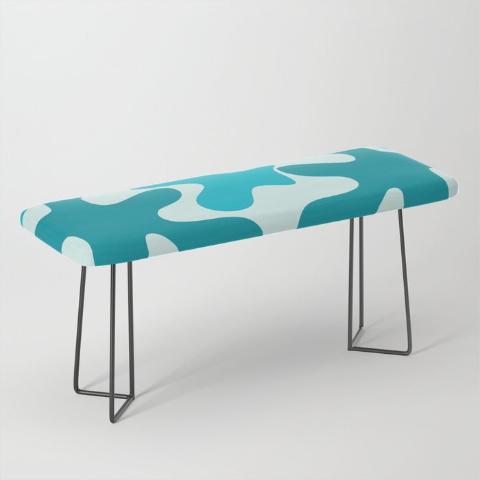 Sea Star Maximalist Pattern in Aqua and Teal Blue Bench Gallery Image 1