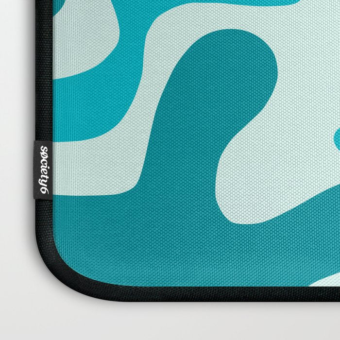 Sea Star Maximalist Pattern in Aqua and Teal Blue Laptop Sleeve Gallery Image 3