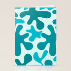 Sea Star Maximalist Pattern in Aqua and Teal Blue Stationery Card Gallery Image 2